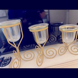 Gold candle holders